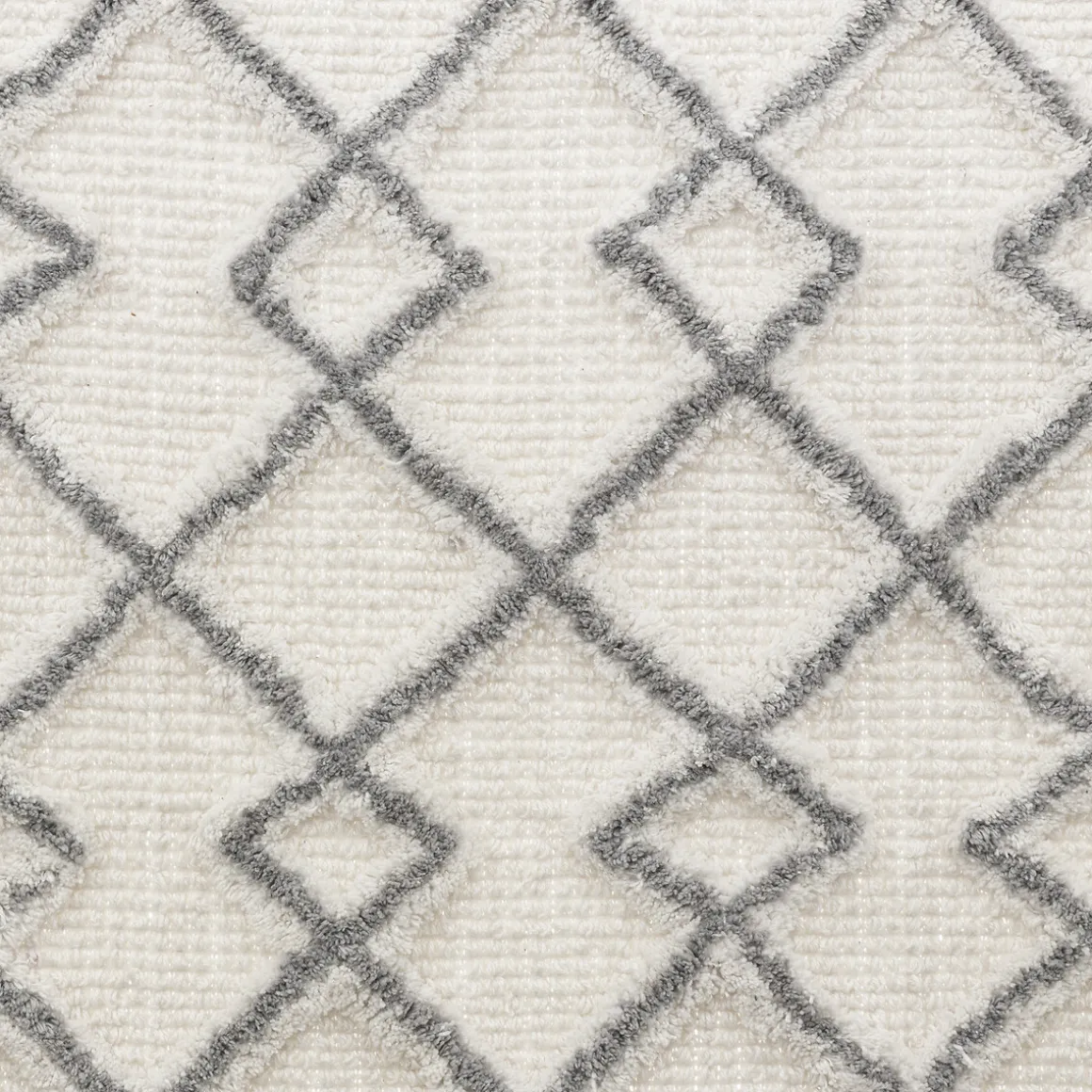 Tapis 120x50 cm, Gris, Blanc