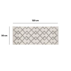 Tapis 120x50 cm, Gris, Blanc