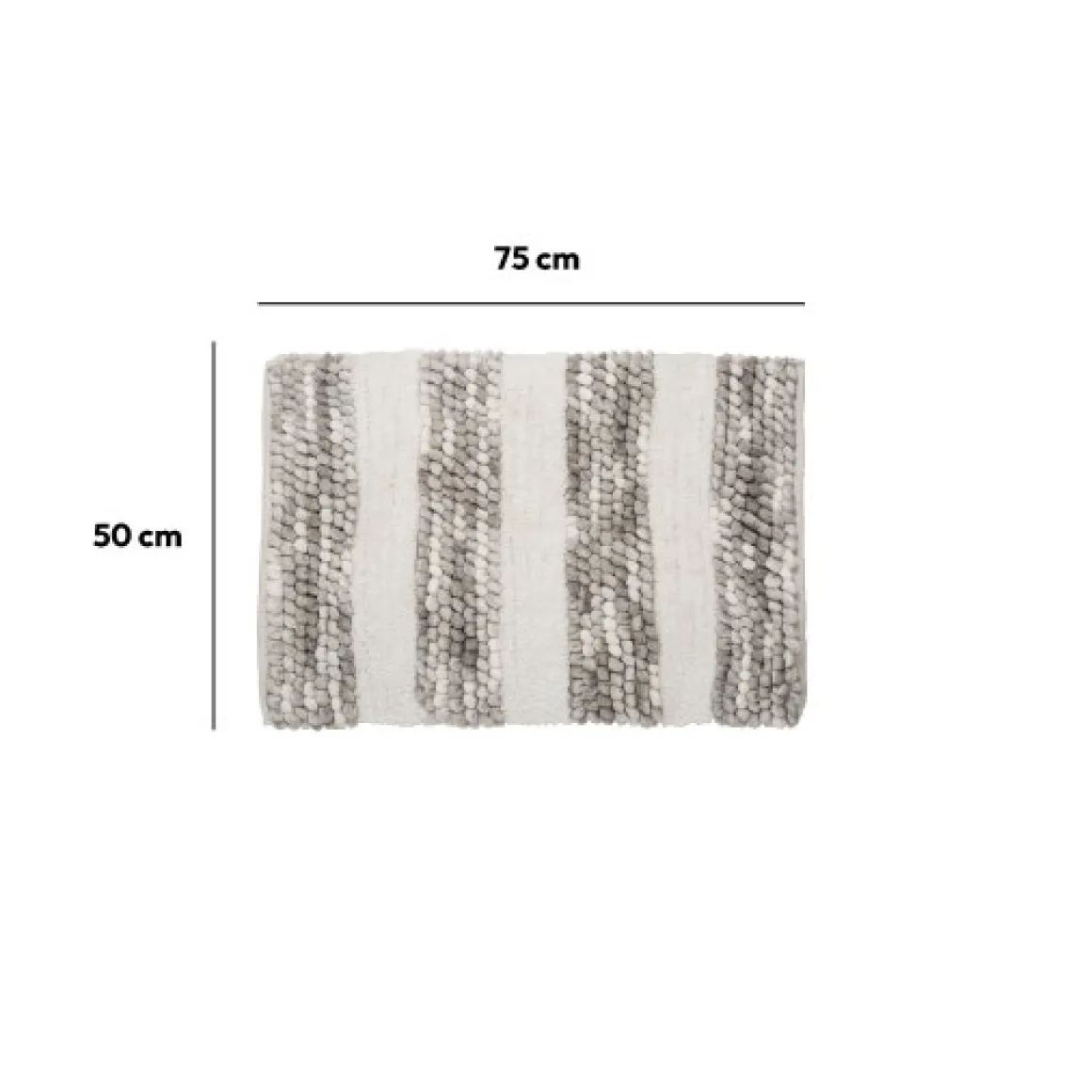 Tapis 50x75 cm, Gris, Blanc