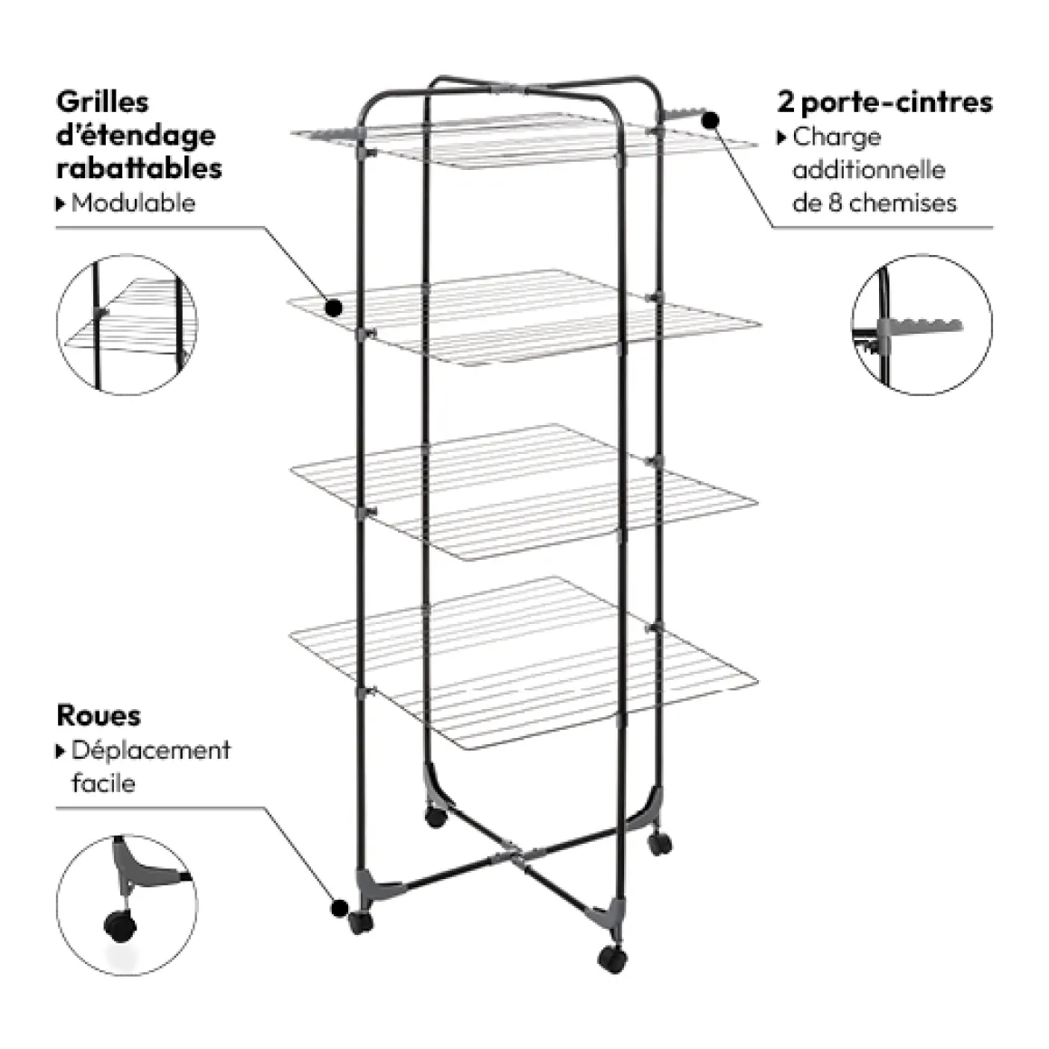 Étendoir à linge modulable tour 40 m