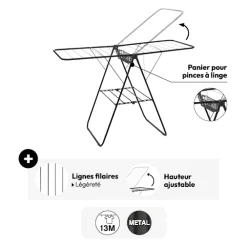Étendoir à linge pliant Pont 13m