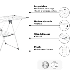 Étendoir à linge pliant pont 15m