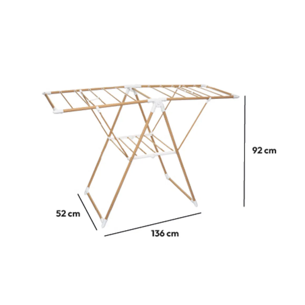 Étendoir à linge pliant pont 13m, Effet bois