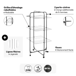 Étendoir à linge pliant tour 30m