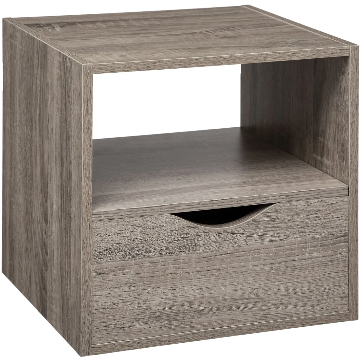 Tiroir et étagère 31cm, Effet chêne gris