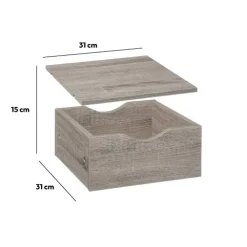 Tiroir et étagère 31cm, Effet chêne gris