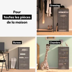 Tour de rangement plastique pliable
