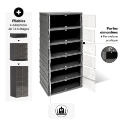 Tour de rangement plastique pliable
