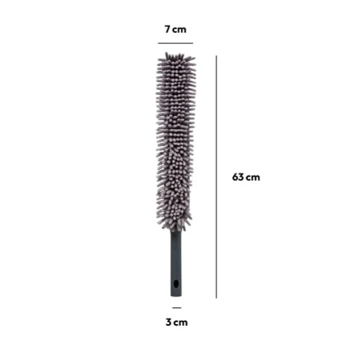 Tête de plumeau double face, Gris