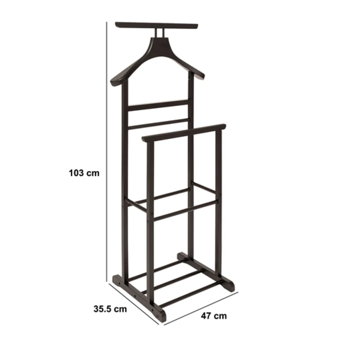 Valet en bois, 103cm