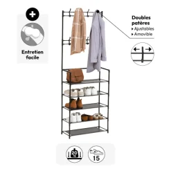 Vestiaire penderie 5 étagères, Acier