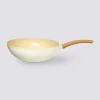 Wok aluminium forgé beige, 28cm