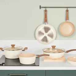 Wok aluminium forgé beige, 28cm