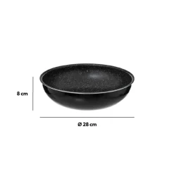 Wok aluminium pressé, 28 cm