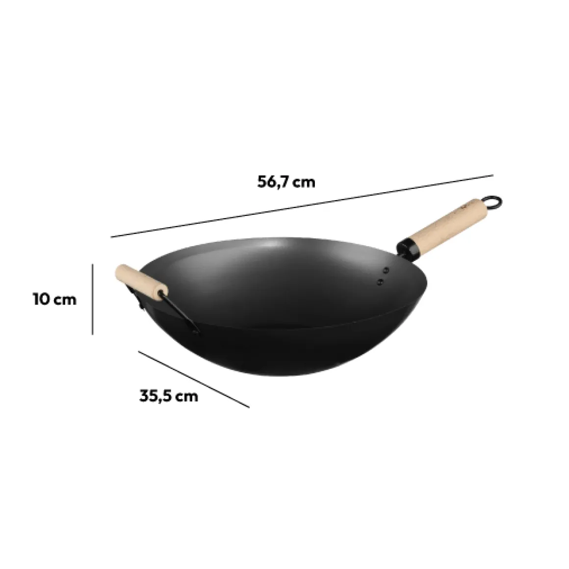 Wok en acier, 35 cm
